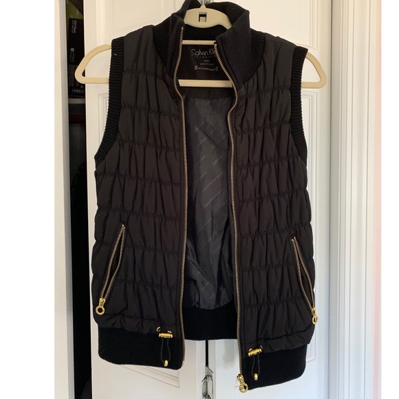 calvin klein black puffer vest